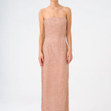 Strapless Collar Stone Long Evening Dress - 9149C