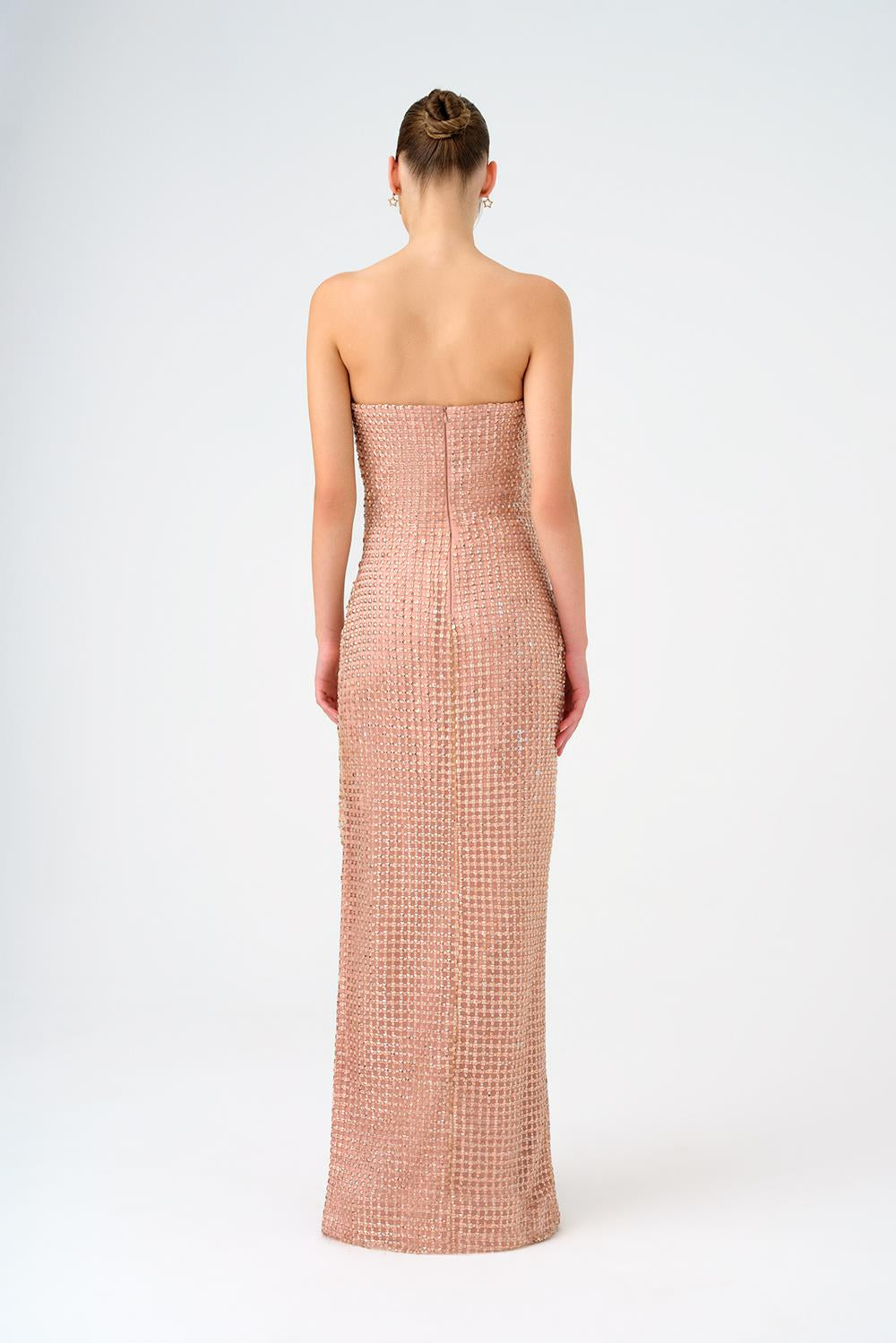 Strapless Collar Stone Long Evening Dress - 9149C
