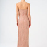 Strapless Collar Stone Long Evening Dress - 9149C