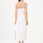 Stone Embroidery Detailed Strapless Midi Evening Dress - 9170C