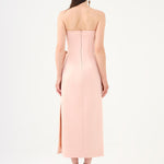 Stone Embroidery Detailed Strapless Midi Evening Dress - 9170C