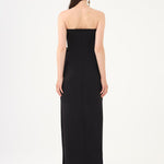 Stone Embroidery Detailed Strapless Collar Long Evening Dress - 9185C