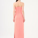 Stone Embroidery Detailed Strapless Collar Long Evening Dress - 9185C