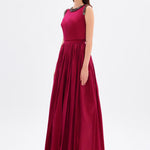 Stone Embroidery Detailed Taffeta Long Evening Dress - 9131C