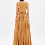 Stone Embroidery Detailed Taffeta Long Evening Dress - 9131C
