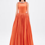 Stone Embroidery Detailed Taffeta Long Evening Dress - 9131C