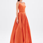 Stone Embroidery Detailed Taffeta Long Evening Dress - 9131C