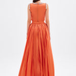 Stone Embroidery Detailed Taffeta Long Evening Dress - 9131C