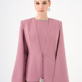 Stone Embroidery Detailed Evening Dress & Jacket Set - 9018C