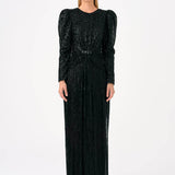 Stone Embroidered Watermelon Sleeve Long Evening Dress - 9089C