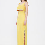 فستان سهرة طويل برقبة حبال مطرزة بالخرز وشق - 2006C