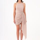 Mini Evening Dress with Stone Drape Detail - 9009C