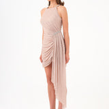 Mini Evening Dress with Stone Drape Detail - 9009C