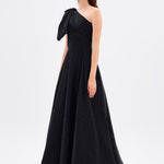 One Shoulder Bow Detail Long Evening Dress - 9062C