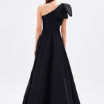 One Shoulder Bow Detail Long Evening Dress - 9062C