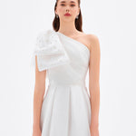 One Shoulder Bow Detail Long Evening Dress - 9062C