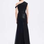 Low Shoulder Long Evening Dress with Slits - 5046C