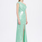 Low Shoulder Long Evening Dress with Slits - 5046C
