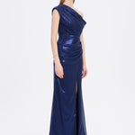 Low Shoulder Long Evening Dress with Slits - 5046C