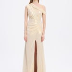 Low Shoulder Long Evening Dress with Slits - 5046C