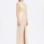 Low Shoulder Long Evening Dress with Slits - 5046C