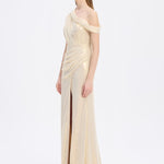 Low Shoulder Long Evening Dress with Slits - 5046C