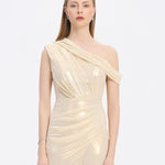 Low Shoulder Long Evening Dress with Slits - 5046C