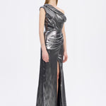Low Shoulder Long Evening Dress with Slits - 5046C