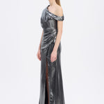 Low Shoulder Long Evening Dress with Slits - 5046C