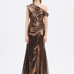 Low Shoulder Long Evening Dress with Slits - 5046C