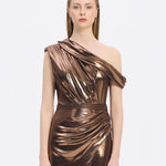 Low Shoulder Long Evening Dress with Slits - 5046C