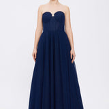 Silvery Fabric Princess Cut Long Evening Dress - 5006C