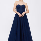Silvery Fabric Princess Cut Long Evening Dress - 5006C