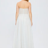 Silvery Fabric Princess Cut Long Evening Dress - 5006C