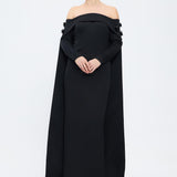 Straplez Yaka Uzun Abiye Elbise - 1026C - SİYAH