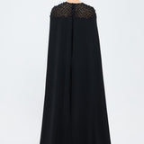 Judge Collar Stone Embroidered Hijab Evening Dress - 1027C