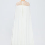 Judge Collar Stone Embroidered Hijab Evening Dress - 1027C