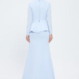 Fish Cut Round Neck Long Evening Dress - 5042C