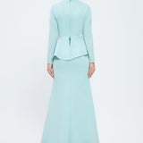 Fish Cut Round Neck Long Evening Dress - 5042C