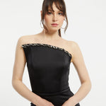 Asymmetric Strapless Neck Slit Evening Dress - 1011C