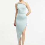 Asymmetric Strapless Neck Slit Evening Dress - 1011C