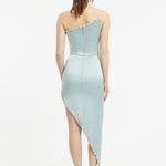 Asymmetric Strapless Neck Slit Evening Dress - 1011C