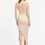 Asymmetric Strapless Neck Slit Evening Dress - 1011C