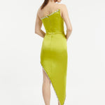 Asymmetric Strapless Neck Slit Evening Dress - 1011C