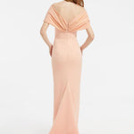 Düşük Omuzlu Fiyonk Detaylı Uzun Abiye Elbise - 5029C - SOMON