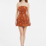 Embroidered Short Evening Dress - 2011C