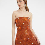 Embroidered Short Evening Dress - 2011C