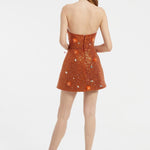 Embroidered Short Evening Dress - 2011C