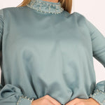 Sıfır Yaka Kemer Detaylı Tesettür Tulum Elbise - 8003C - YEŞİL