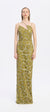 Strappy Mussel Pattern Stone Embroidered Long Evening Dress - 9110C